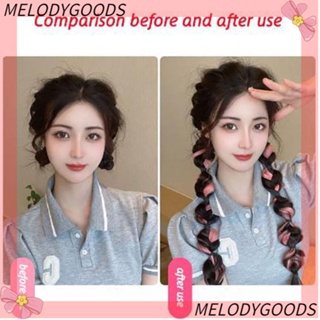 Melodg วิกผมหางม้าถักเปียน่ารัก สีธรรมชาติ สําหรับผู้หญิง