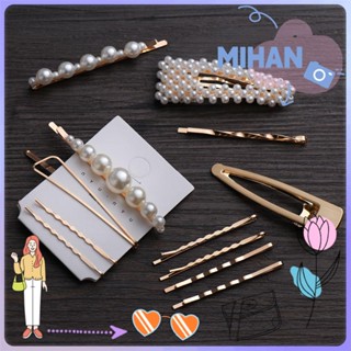 ☼MIHAN☼ 3|4|5 Accessories Hairpin Metal Bangs Clip Word Folder Hair Accessories Wave Clip Suit Duckbill Clip Pearl Hairpin