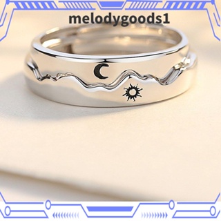 Melodygoods1 แหวนคู่รัก ลายดวงจันทร์ ดวงอาทิตย์ เคลือบแฟชั่น วันวาเลนไทน์