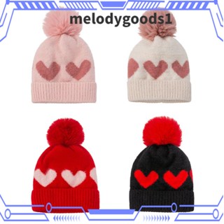 MELODYGOODS1 หมวกบีนนี่ ผ้าถัก แบบนิ่ม ให้ความอบอุ่น สําหรับเด็กทารก วัยหัดเดิน เล่นสกี