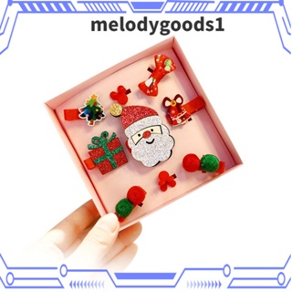 MELODYGOODS1 กิ๊บติดผม ลายการ์ตูน Merry Christmas เครื่องประดับ สําหรับเด็กผู้หญิง ให้เป็นของขวัญ มี 9 ชิ้น