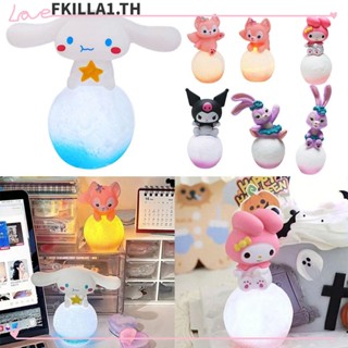 Faccfki ไฟกลางคืน LED เมโลดี้ หลิงน่า เบียร์ ของเล่นเรืองแสง สร้างสรรค์ Star Dailu Cinnamoroll Kuromi เดสก์ท็อป กลางคืน บ้านและสํานักงาน