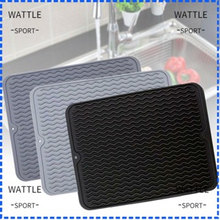 WATTLE Foldable Heat Insulation Pad Heat Resistant Table Mat Silicone Drying Mat Wave Draining Pad Non-slip Kitchen Dish Holder Placemat/Multicolor