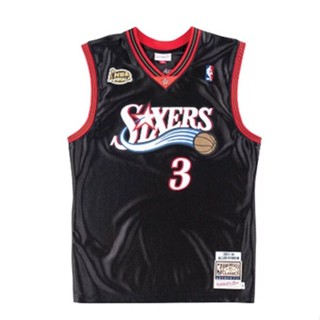 เสื้อกีฬาแขนสั้น ลายทีม Nba Player Edition Jersey 76 People 96-97 ALLEN IVERSON ROAD FINALS