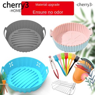 Cherry3 แผ่นรองหม้อทอดไร้น้ํามัน ใช้ซ้ําได้ ไม่เหนียวติด อุปกรณ์เสริม สําหรับเตาอบ 2 แพ็ค