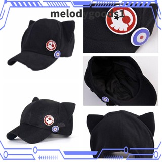 Melodygoods1 หมวกเบสบอล ผ้าฟลีซ ลายอนิเมะหูแมวดํา สําหรับเด็ก