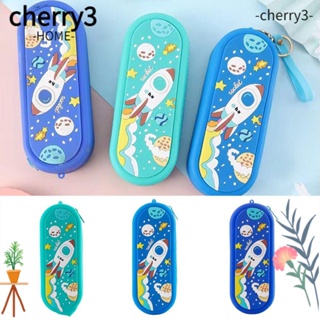 Cherry3 กล่องดินสอซิลิโคน จุของได้เยอะ ลายจรวดอวกาศ ของขวัญ สําหรับเด็ก