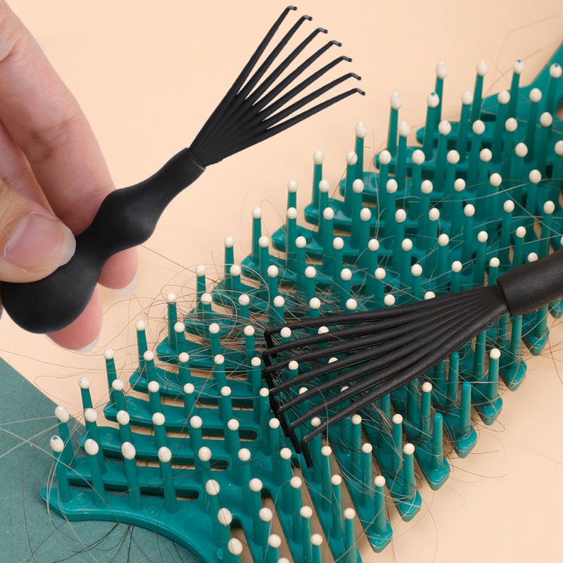 แปรงหวีผมพลาสติก ขนาดเล็ก แบบพกพา อุปกรณ์เสริม สําหรับกําจัดสิ่งสกปรก - รูปที่ 2