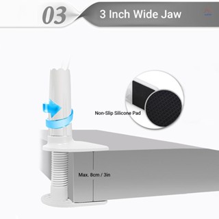 ขาตั้งโทรศัพท์มือถือ แท็บเล็ต คอห่าน ยืดหยุ่น 27 นิ้ว พร้อมเมาท์ขาตั้ง ปรับได้ และแคลมป์สกรู 3 นิ้ว สําหรับโต๊ะ เตียง ห้องครัว เข้าได้กับเสาขนาด 4 นิ้ว ถึง 10.6 นิ้ว