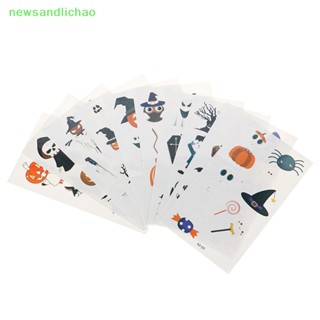 Newsandlichao 10 แผ่น ฮาโลวีน เรืองแสง รอยสัก ปลอม แม่มด เรืองแสง สติกเกอร์รอยสัก ดี