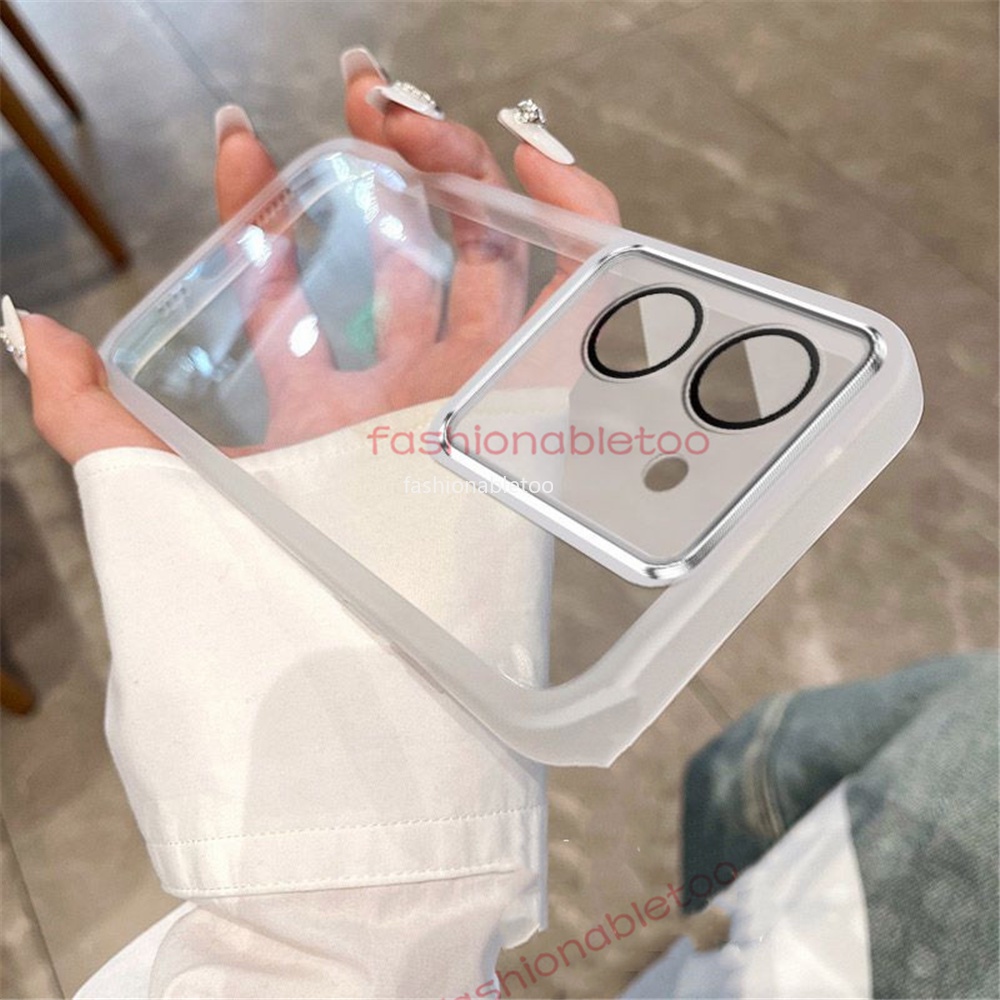 เคสซิลิโคนนิ่ม ทรงสี่เหลี่ยม กันกระแทก สําหรับ Vivo Y36 Y27 Y02T Y16 Y22s Y35 Y78 Y 36 Y 27 Y 02T Y 16 Y 22 Y 35 Y 78 4G 5G