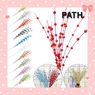 Path กิ่งไม้ รูปดอกเบอร์รี่ กลิตเตอร์ DIY สําหรับตกแต่งบ้าน ต้นคริสต์มาส 5 ชิ้น