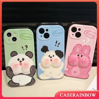 ใหม่ เคสโทรศัพท์มือถือ ลายการ์ตูนสุนัขน้อยน่ารัก แพนด้า กระต่าย 3D คลายเครียด สร้างสรรค์ สําหรับ IPhone 14 11 13 12 Pro MAX 7plus 7 6s 8 6 Plus SE 2020 XR X XS MAX 8plus