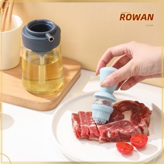 Rowans ขวดจ่ายน้ํามันมะกอก พลาสติก 3 สี พร้อมแปรงซิลิโคน อเนกประสงค์ 2 In 1