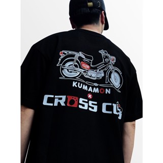 เสื้อยืดแขนสั้นลําลอง พิมพ์ลายการ์ตูนคุมะมง X CROSS สําหรับ Honda CC110