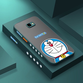 สําหรับ Samsung galaxy J4 2018 J4 Plus 2018 J4 Prime เคสการ์ตูน Happy Doraemon ขอบสี่เหลี่ยม บาง ดีไซน์ใหม่ กันกระแทก ฝ้า ใส เคสโทรศัพท์แข็ง