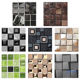 [Francis.th] สติกเกอร์กระเบื้องโมเสค 3D กันน้ํา ขนาด 10X10 ซม. สําหรับติดตกแต่งผนังห้องครัว 10 ชิ้น