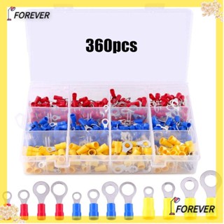 Forever ขั้วต่อสายไฟ M4 M5 M6 M8 AWG 22-16 16-14 12-10 สีแดง ฟ้า เหลือง 360 ชิ้น