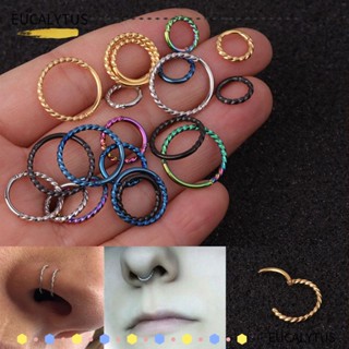 EUTUS Women Men Helix Piercing Cartilage Daith Stainless Steel Nose Septum Ring Twist Hoop Earrings Black Gold Silver Blue Multicolor Fashion Jewelry Huggie Hoop Earring Body Jewelry Lip Ring Ear Piercing/Multicolor