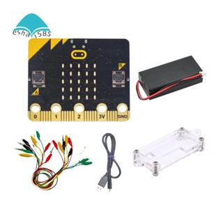 Bbc Microbit Go Start Kit Micro: Bit BBC บอร์ดทดลอง DIY ตั้งโปรแกรมได้ การเรียนรู้ พร้อมคลิปปากจระเข้ ชุดทดสอบตะกั่ว