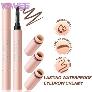 เวฟ Sace Ladyeyebrow Pencil With 4 Points Water Resistant Color Fastening 10g Eyebrow Cream Waterproof Long-term Tattoo Eyebrow Gel Brush 2 In 1 Colored Eyebrow Pen Eye Makeup