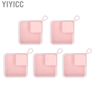 Yiyicc Plastic Small Storage Box  Transparent Glossy Pink 5pcs Clear Container Gland Design for Ear Studs