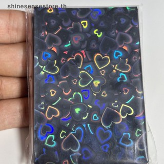 Shine ปลอกการ์ดจอ Kpop 61x91 มม. 20C ลายหัวใจ วิบวับ สําหรับโปสการ์ด Holo 50 ชิ้น