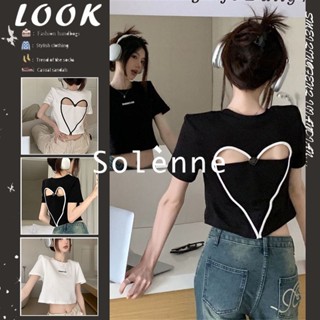 Solenne เสื้อครอป เสื้อยืดผู้หญิง ครอป baby tee สาวเรโทร 2023 NEW Style 072703