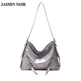 Jasmin NOIR กระเป๋าสะพายไหล่ กระเป๋าถือ หนัง PU ความจุขนาดใหญ่ สําหรับสตรี