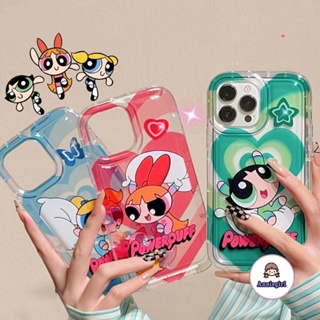 เคสไอโฟน PowerPuff Girl สําหรับ IPhone 11 13 Pro Max 12pro 14Promax XS XR 7 8 Plus นุ่ม TPU กันตก ลายการ์ตูน