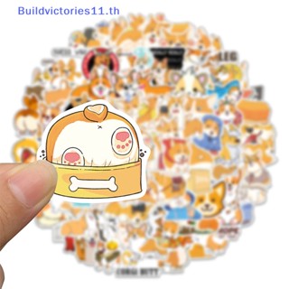 Buildvictories11 สติกเกอร์ ลายการ์ตูนสัตว์น่ารัก กันน้ํา สําหรับติดตกแต่งแล็ปท็อป กีตาร์ สเก็ตบอร์ด โทรศัพท์ กระเป๋าเดินทาง 50 100 ชิ้น