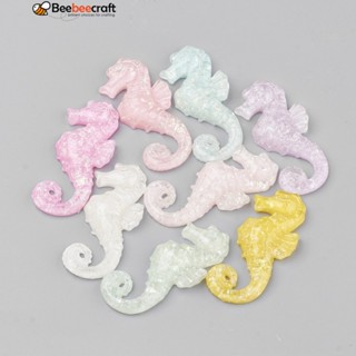 Cabochons Sea Horse เรซิ่นทึบแสง คละสี 41x18x5 มม. 20 ชิ้น