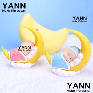 Yann1 ตุ๊กตาพลาสติก รูปดวงจันทร์น่ารัก สีฟ้า สีชมพู สําหรับตกแต่งภูมิทัศน์