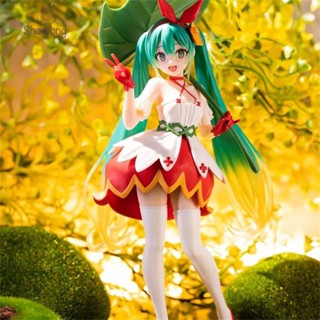 Shanrong โมเดลวันพีช ฟิกเกอร์ PVC อนิเมะ Miku Thumbelina Vocaloid Hatsune Miku Kawaii Wonderland Girl ขนาด 21 ซม.