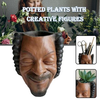 Face Planter Pots Man Head Face Flower Pot Succulent Planters Funny Pen Holder