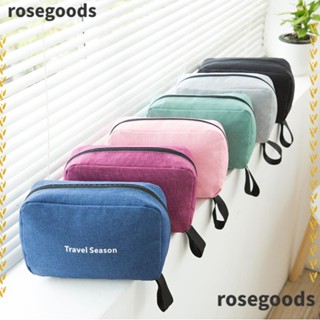 Rosegoods1 กระเป๋าเครื่องสําอาง ผ้าไนล่อน กันน้ํา จุของได้เยอะ แบบพกพา พร้อมตะขอ สําหรับผู้ชาย