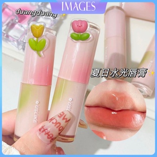 USLIKE Lingguang Lipstick ให้ความชุ่มชื้นและให้ความชุ่มชื้นติดทนนานไม่ซีดจางริมฝีปากแก้วบริสุทธิ์ลิปสติกสีสดใสนักเรียน