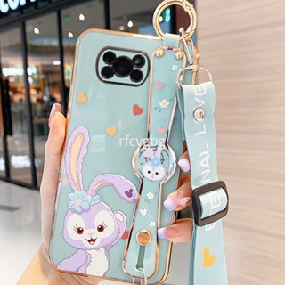 เคสโทรศัพท์มือถือ ลายกระต่าย StellaLou พร้อมสายคล้อง หรูหรา สําหรับ Poco X3 PRO Poco X3 NFC Poco M3 Poco F4 Poco F3 Poco X4 GT Poco M3 PRO 5g Poco M4 PRO