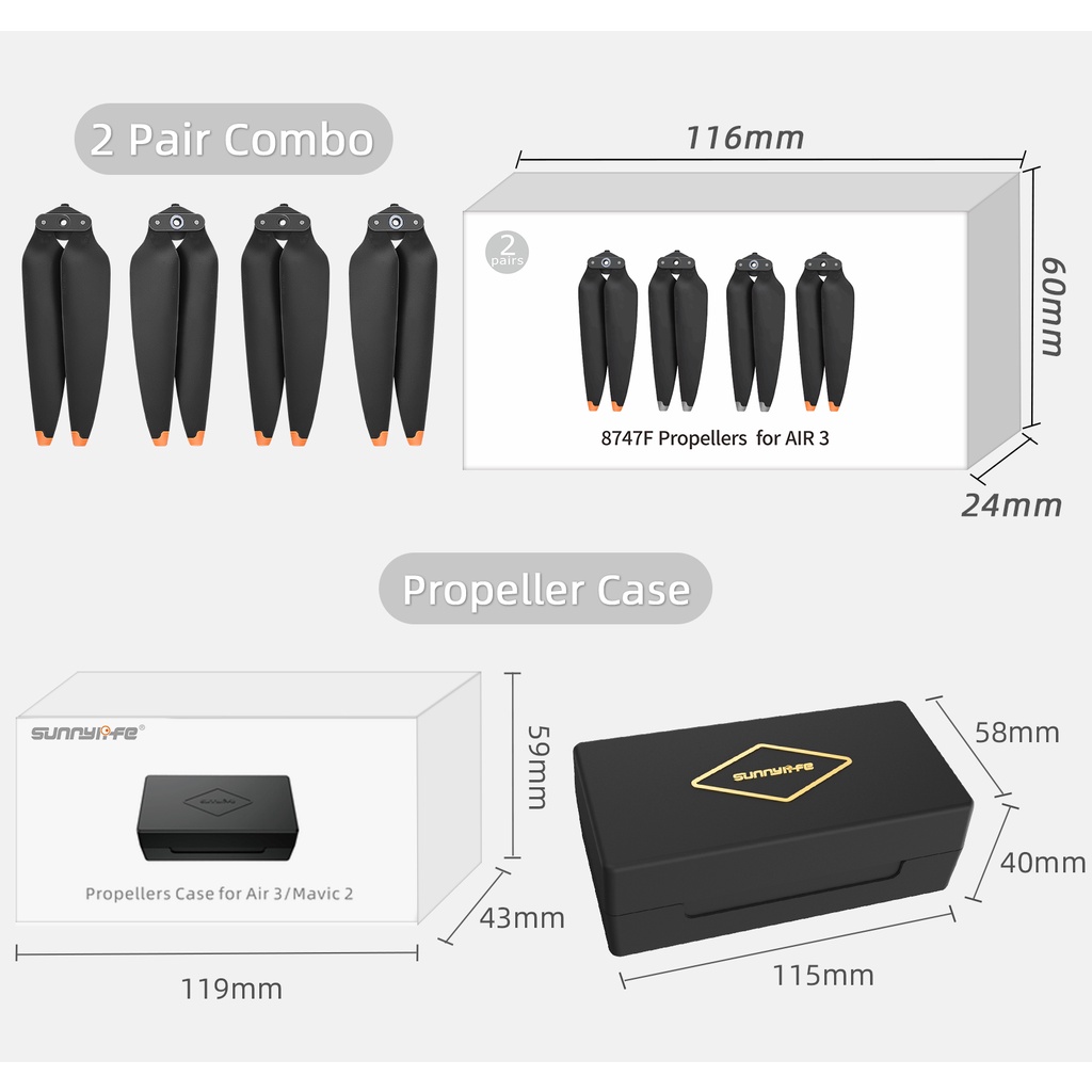 ใบพัด ลดเสียงรบกวน ถอดแยกชิ้นส่วนได้อย่างรวดเร็ว สําหรับโดรน DJI Air 3 3