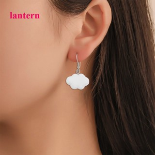 Lantern ต่างหูสตั๊ด รูปก้อนเมฆ สีขาว น่ารัก เครื่องประดับ สําหรับผู้หญิง ขายส่ง ของขวัญ