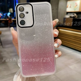 เคสโทรศัพท์ซิลิโคน TPU แบบนิ่ม กันกระแทก ป้องกันเลนส์กล้อง แต่งกลิตเตอร์ ไล่โทนสี สําหรับ Samsung Galaxy A54 A24 A34 A14 A04 A04s A04e 5G 4G 2023