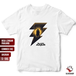 ไฟ! เสื้อผ้าผชเสื้อยืดแขนยาว พิมพ์ลาย BLACK ADAM lightning shazam DC - PREMIUM combed 24s สําหรับผู้ชาย และผู้หญิง ไซซ์