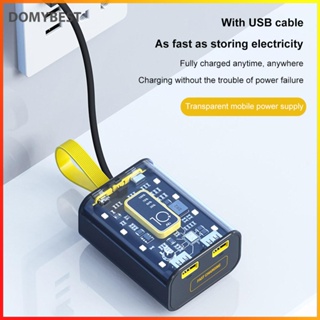 ❤ Domybest พาวเวอร์แบงก์ 10000mAh หน้าจอดิจิทัล ไร้สาย สํารองข้อมูล แบบพกพา พร้อมไฟกลางคืน LED