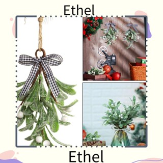 Ethel1 ลูกบอลควายประดิษฐ์ ประดับโบว์ ลายสก๊อต สําหรับแขวนตกแต่งคริสต์มาส 4 ชิ้น