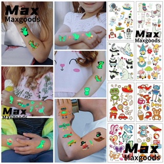 Maxg สติกเกอร์รอยสักชั่วคราว แบบเรืองแสง สําหรับเด็ก