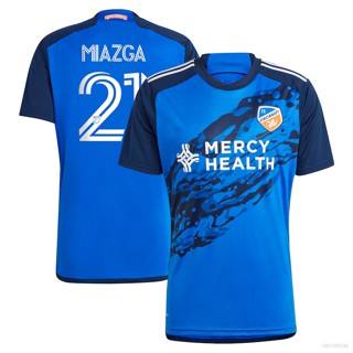 เสื้อยืดแขนสั้น ลายทีมชาติฟุตบอล Ani 2023 MLS Matt Miazga FC Cincinnati สีฟ้า พลัสไซซ์