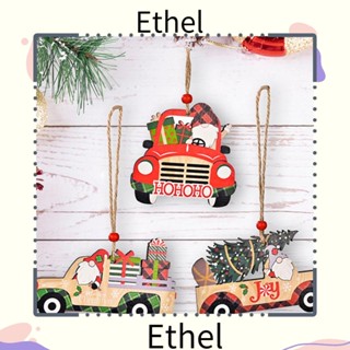 Ethel1 จี้ไม้คริสต์มาส พร้อมเชือกเส้นเล็ก สีสดใส สําหรับแขวนตกแต่ง