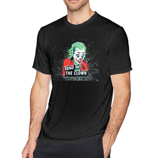 【ผ้าห่มบูติก】เสื้อเชิ้ต คอกลม ผ้าฝ้ายแท้ ลาย Joker Send In The Clown Pin สําหรับเพื่อน