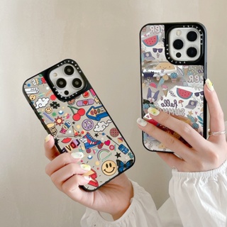 Casetify เคสโทรศัพท์มือถือแบบแข็ง ลายสติกเกอร์กระจก Hello Summer สําหรับ iPhone 14 13 12 11 Pro Max Plus