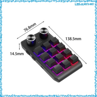 [LzdjlmybeMY] คีย์บอร์ด 12 คีย์ RGB กันลื่น พร้อมสาย USB พร้อมลูกบิด 2 ปุ่ม สําหรับเล่นเกม